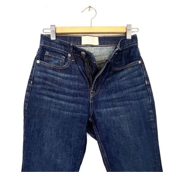 Everlane Dark Wash High rise frayed hem Regular Jean size 25 - Picture 2 of 7